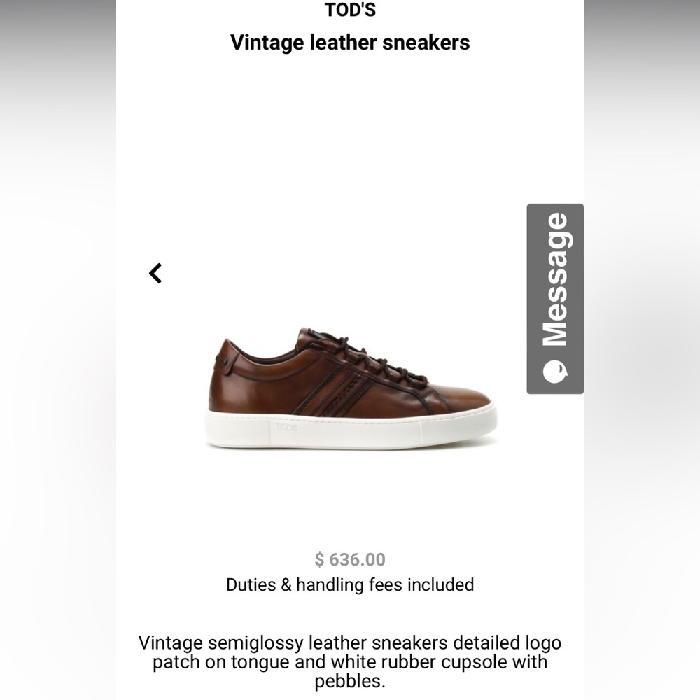 vintage brown leather tods sneakers
